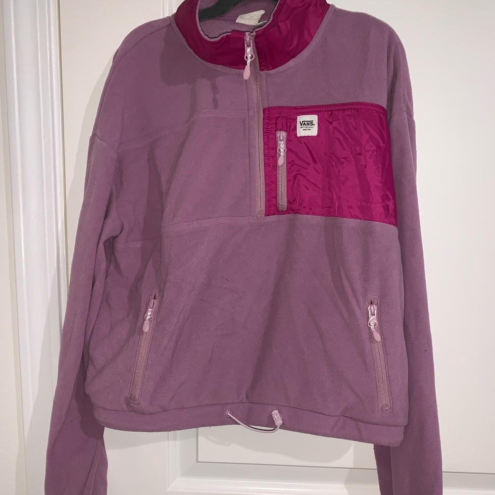 vans pink and purple quarter zip